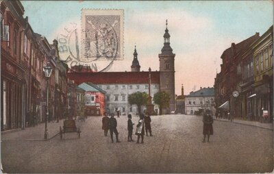 CZECHOSLOVAKIA Mlada Boleslav - Staromestske namesti, mailed 1921 Vintage Postcard