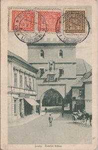 CZECHOSLOVAKIA Louny - Zatecka brana, mailed 1931 Vintage Postcard