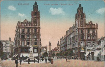 HUNGARY Budapest - Klotild palotak, mailed 1929 Vintage Postcard