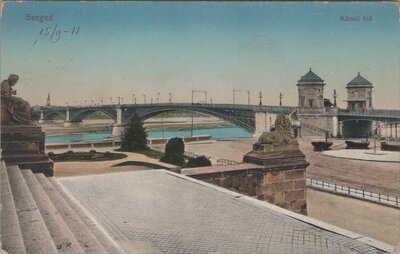 HUNGARY Szeged - Kozuti hid, mailed 1915 Vintage Postcard