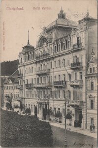 CZECHOSLOVAKIA Marienbad - Hotel Weimar, mailed 1905 Vintage Postcard