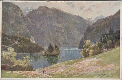 GERMANY Koningssee mit Insel Christlieger, mailed 1921 Vintage Postcard