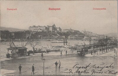 HUNGARY Budapest - Dunapart, mailed 1903? Vintage Postcard