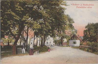 CZECHOSLOVAKIA Rosnov p Radhostem - Palackeho ulice, mailed circa 1900-1920 Vintage Postcard