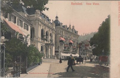 CZECHOSLOVAKIA Karlsbad - Neue Wiese, mailed 1906 Vintage Postcard