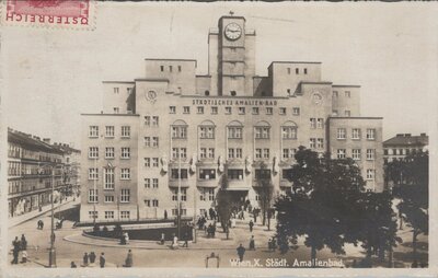 AUSTRIA Wien X. Stadt - Amalienbad, mailed 1931 Vintage Postcard