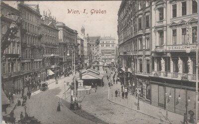 AUSTRIA Wien I. - Graben, mailed 1907 Vintage Postcard