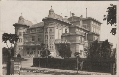 HUNGARY Kaposvar - Varosi szinhaz, mailed 1927 Vintage Postcard