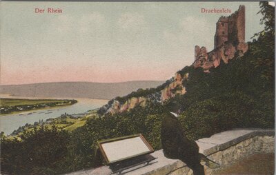 GERMANY Der Rhein - Drachenfels, mailed circa 1900-1920 Vintage Postcard