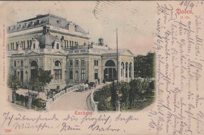 GERMANY Bade - Curhaus, mailed 1902 Vintage Postcard