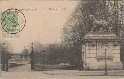 BELGIUM Bruxelles-Laeken - Le Palais Royal, mailed 1911 Vintage Postcard