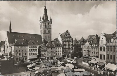 GERMANY Treves - la Place du marche, mailed 1959 Vintage Postcard