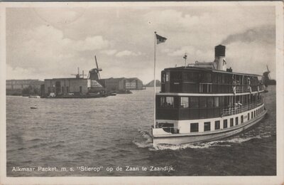 ALKMAAR - Packet m. s. Stierop op de Zaan te Zaandijk