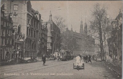 AMSTERDAM - N. Z. Voorburgwal met postkantoor