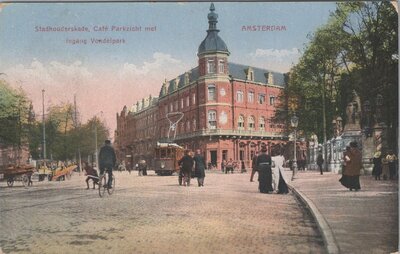 AMSTERDAM - Stadhouderskade Café Parkzicht met Ingang Vondelpark