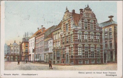 GRONINGEN - Groote Markt. (Goudkantoor)