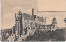 LEIDEN - Hooge Kerk van af de Burcht gezien