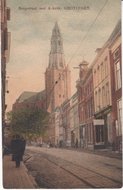 GRONINGEN - Brugstraat met A-Kerk