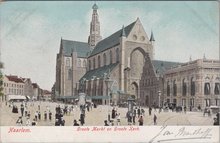 HAARLEM - Groote Markt en Groote Kerk