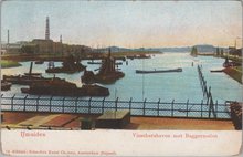 IJMUIDEN - Visschershaven met Baggermolen