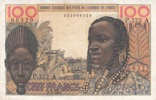 WEST AFRICAN STATES P.101Ae - 100 Francs 1965 XF