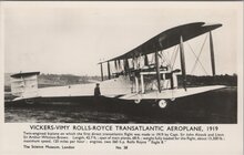 VICKERS-VIMY Rolls-Royce Transatlantic Aeroplane