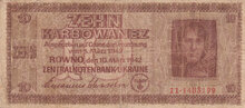 UKRAINE P.52 - 10 Karbowanez 1942 VG