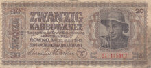 UKRAINE P.53 - 20 Karbowanez 1942 Fine