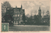 CZECHOSLOVAKIA Troppau- Sparkasse Propsteikirche, mailed 1926 Vintage Postcard