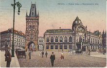 CZECHOSLOVAKIA Praha - Prasna brana Representacni, mailed 1925 Vintage Postcard