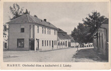 CZECHOSLOVAKIA Habry - Obchodni kniharstvi Lasky, mailed 1941 Vintage Postcard