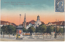 ROMANIA Temesvar - Belvaros, Jenoherceg-ter, mailed 1912 Vintage Postcard