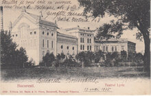 ROMANIA Bucuresti - Teatrul Lyric, mailed 1905 Vintage Postcard