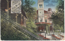 ROMANIA Brasov - Casa de Tir, mailed 1927 Vintage Postcard