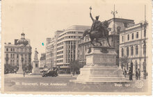 ROMANIA Bucuresti - Piata Academiei, mailed 1939 Vintage Postcard