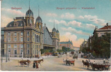 HUNGARY Budapest - Nyugoti palyaudvar Westbahnhof, mailed 1911 Vintage Postcard