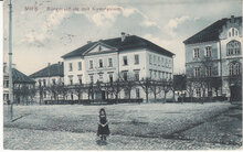 CZECH REPUBLIC Mies - Burgerschule my Gymnasium, mailed 1911 Vintage Postcard