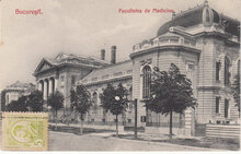 ROMANIA Bucuresti - Facultatea de Medicina, mailed c. 1900-1920 Vintage Postcard