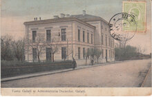 ROMANIA Galati - Vama si Administratia Docurilor, mailed 1910 Vintage Postcard