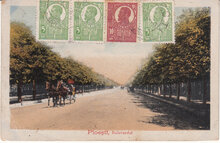 ROMANIA Ploiesti - Bulevardul, mailed 1920 Vintage Postcard