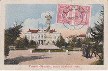 ROMANIA Turnu-Severin - Statuia Imperatului Traian, mailed 1926 Vintage Postcard