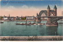 GERMANY Bonn - Partie mit Rheinbrucke, mailed 1919 Vintage Postcard