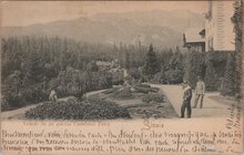 ROMANIA Sinaia - Vedere de pe galeria Castelului Peles, mailed 1909 Vintage Postcard