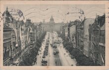 CZECHOSLOVAKIA Prague - Wenzelplatz, mailed 1930 Vintage Postcard