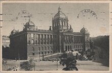 CZECHOSLOVAKIA Prague - Museum, mailed 1940 Vintage Postcard