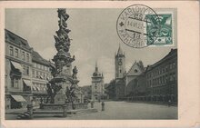 CZECHOSLOVAKIA Teplitz-Schonau - Schloßplatz, mailed 1927 Vintage Postcard