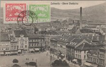 CZECHOSLOVAKIA Leitmeritz, - Oberer Stadtplatz, mailed 1919 Vintage Postcard