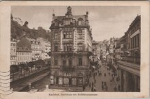 CZECHOSLOVAKIA Karslbad - Stadthaus mit Muhlbrunnstrasse, mailed 1936? Vintage Postcard