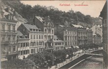 CZECHOSLOVAKIA Karlsbad - Sprudelstrasse, mailed 1907 Vintage Postcard