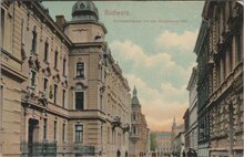 AUSTRIA Budweis - Schlossstattgasse mit der Hauptmannschaft, mailed 1909 Vintage Postcard